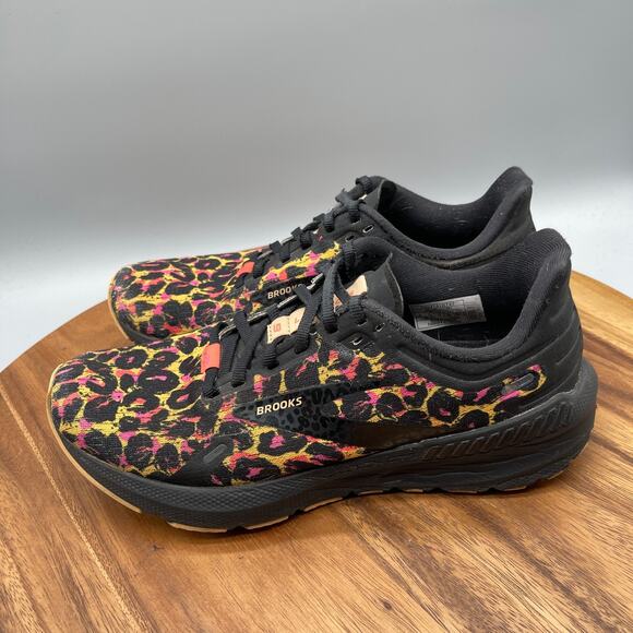 Brooks Launch GTS 9 Shoes Womens Size 8 B Black Leopard Running Comfort Sneakers - Picture 3 of 8